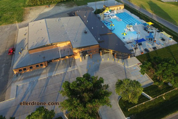 Aerial view of Armory, Wellness Center & Aquatic Center