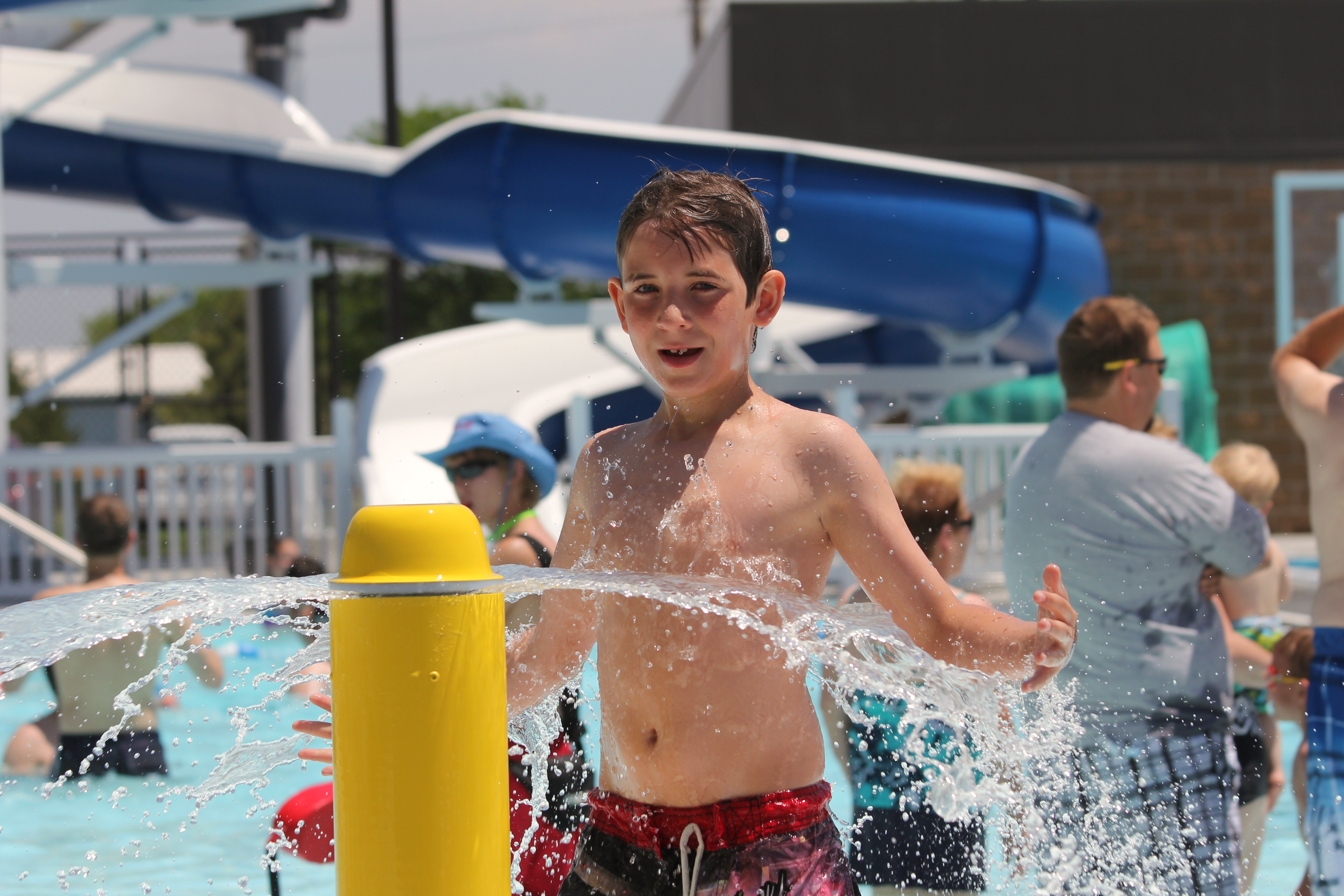 Water sprays are fun.