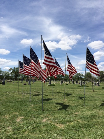 Fairview Cemetery Flags Memorial Day 2014